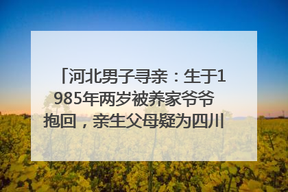 河北男子寻亲：生于1985年两岁被养家爷爷抱回，亲生父母疑为四川仪陇人｜红星寻人