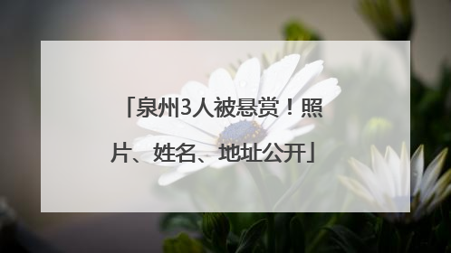 泉州3人被悬赏！照片、姓名、地址公开