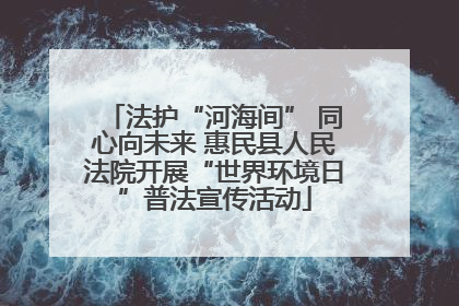 法护“河海间” 同心向未来 惠民县人民法院开展“世界环境日”普法宣传活动