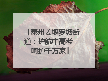 泰州姜堰罗塘街道：护航中高考 呵护千万家