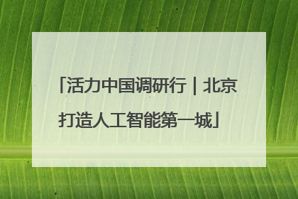 活力中国调研行｜北京打造人工智能第一城