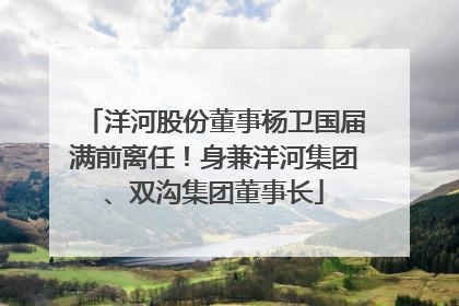 洋河股份董事杨卫国届满前离任！身兼洋河集团、双沟集团董事长
