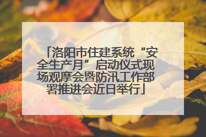 洛阳市住建系统“安全生产月”启动仪式现场观摩会暨防汛工作部署推进会近日举行