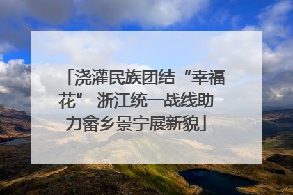 浇灌民族团结“幸福花” 浙江统一战线助力畲乡景宁展新貌