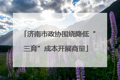 济南市政协围绕降低“三育”成本开展商量