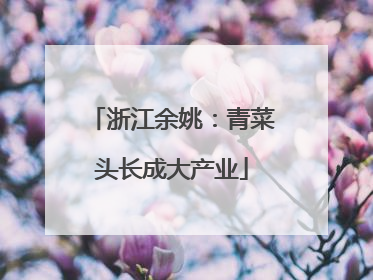 浙江余姚：青菜头长成大产业