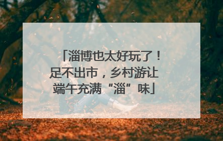 淄博也太好玩了！足不出市，乡村游让端午充满“淄”味