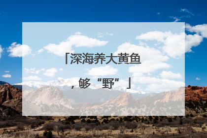 深海养大黄鱼，够“野”