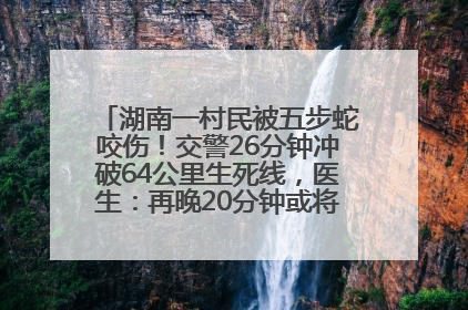 湖南一村民被五步蛇咬伤！交警26分钟冲破64公里生死线，医生：再晚20分钟或将呼吸肌麻痹
