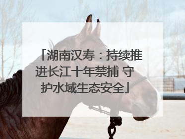 湖南汉寿：持续推进长江十年禁捕 守护水域生态安全