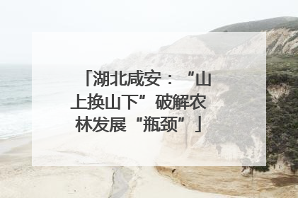湖北咸安：“山上换山下”破解农林发展“瓶颈”