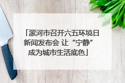 漯河市召开六五环境日新闻发布会 让“宁静”成为城市生活底色