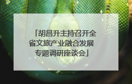 胡昌升主持召开全省文旅产业融合发展专题调研座谈会