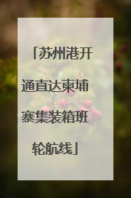 苏州港开通直达柬埔寨集装箱班轮航线