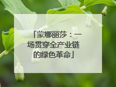 蒙娜丽莎：一场贯穿全产业链的绿色革命