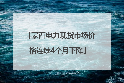 蒙西电力现货市场价格连续4个月下降