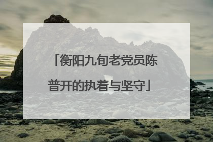 衡阳九旬老党员陈普开的执着与坚守