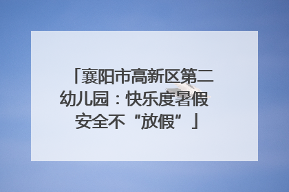 襄阳市高新区第二幼儿园：快乐度暑假 安全不“放假”