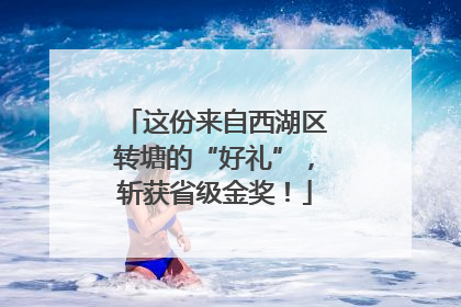 这份来自西湖区转塘的“好礼”，斩获省级金奖！