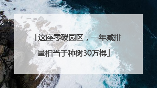 这座零碳园区，一年减排量相当于种树30万棵