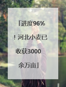 进度96%！河北小麦已收获3000余万亩