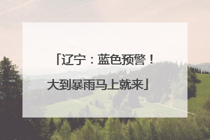 辽宁:蓝色预警!大到暴雨马上就来