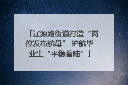 辽源路街道打造“岗位发布航母” 护航毕业生“平稳着陆”