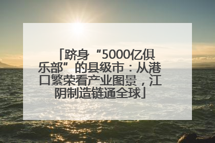 跻身“5000亿俱乐部”的县级市：从港口繁荣看产业图景，江阴制造链通全球
