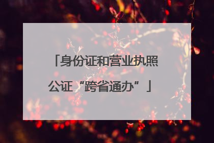 身份证和营业执照公证“跨省通办”