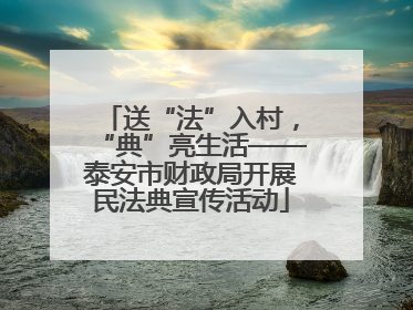 送“法”入村，“典”亮生活——泰安市财政局开展民法典宣传活动