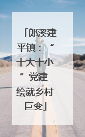 郎溪建平镇：“十大十小”党建 绘就乡村巨变