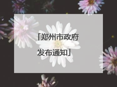 郑州市政府发布通知