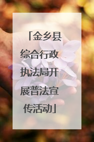金乡县综合行政执法局开展普法宣传活动