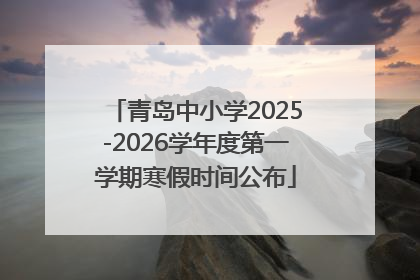 青岛中小学2025-2026学年度第一学期寒假时间公布