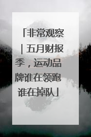 非常观察｜五月财报季，运动品牌谁在领跑谁在掉队