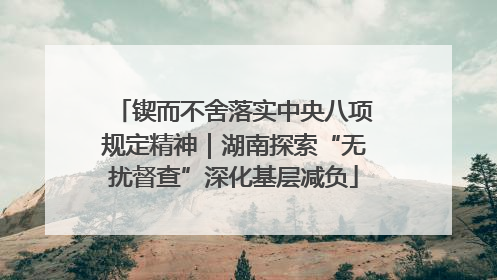 锲而不舍落实中央八项规定精神｜湖南探索“无扰督查”深化基层减负