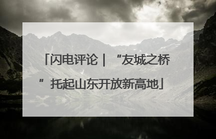闪电评论｜“友城之桥”托起山东开放新高地