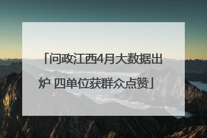 问政江西4月大数据出炉 四单位获群众点赞