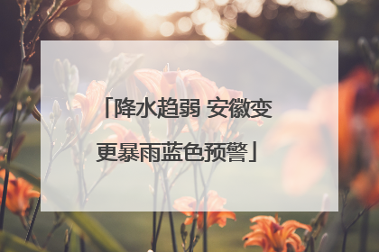 降水趋弱 安徽变更暴雨蓝色预警