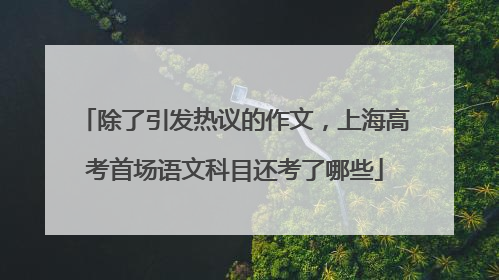 除了引发热议的作文，上海高考首场语文科目还考了哪些