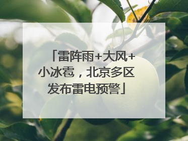 雷阵雨+大风+小冰雹，北京多区发布雷电预警