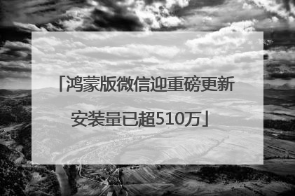 鸿蒙版微信迎重磅更新 安装量已超510万