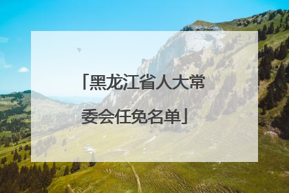 黑龙江省人大常委会任免名单