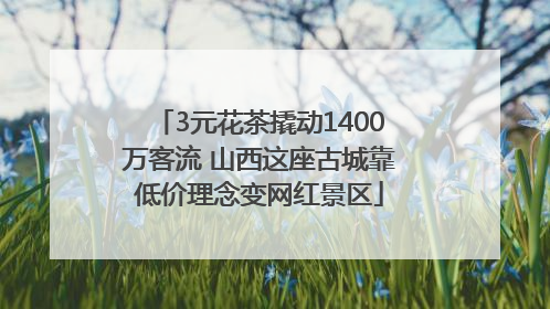 3元花茶撬动1400万客流 山西这座古城靠低价理念变网红景区