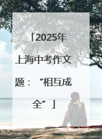 2025年上海中考作文题：“相互成全”