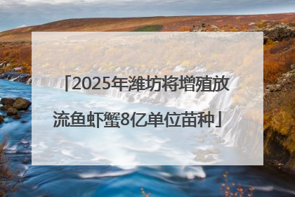 2025年潍坊将增殖放流鱼虾蟹8亿单位苗种