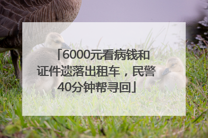 6000元看病钱和证件遗落出租车，民警40分钟帮寻回